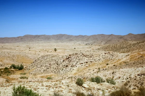 Deserto rochoso na Tunísia — Fotografia de Stock