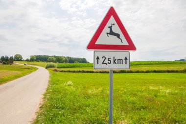 trafik işareti geyik için doğada pass