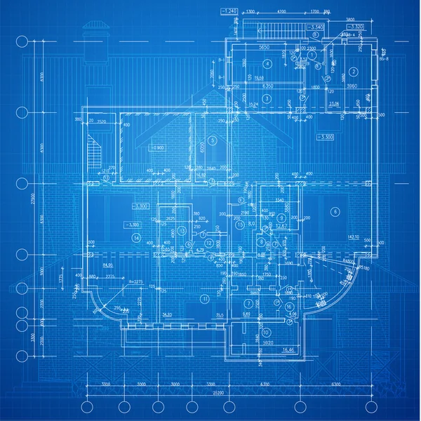 技術的な図面と建築の背景 ストックベクター