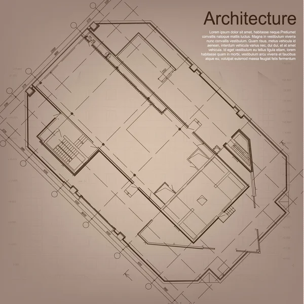 Архитектурный фон с техническими чертежами — стоковый вектор
