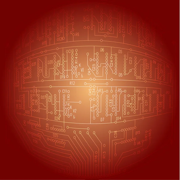 Résumé fond électronique hi-tech. Schéma de circuit imprimé . — Image vectorielle