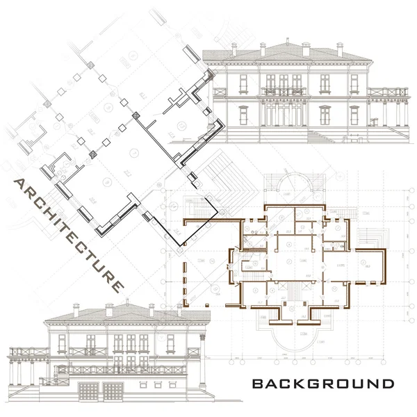 Contesto architettonico. Parte del progetto architettonico — Vettoriale Stock