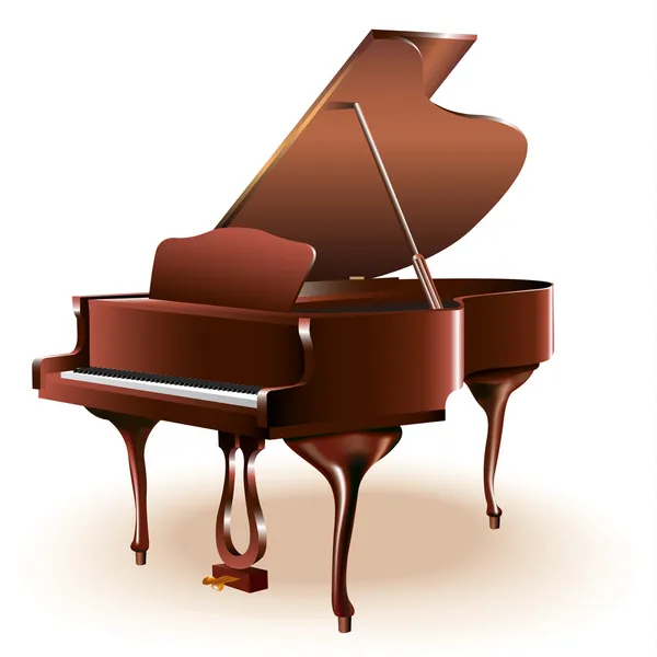 Gran piano. Aislado sobre fondo blanco — Vector de stock