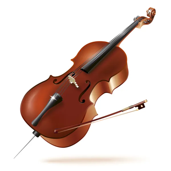 Série de fond musicale. Violoncelle classique, isolé en fond blanc — Image vectorielle