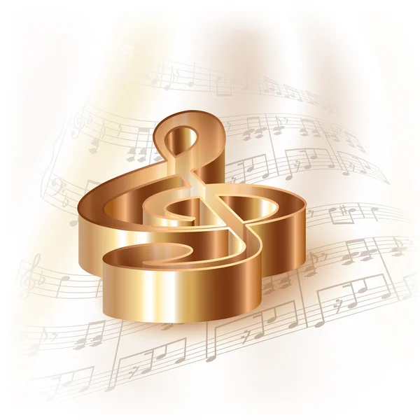 Σειρά μουσικό υπόβαθρο. το βιολί clef, που απομονώνονται σε λευκό φόντο με τις μουσικές νότες — Διανυσματικό Αρχείο