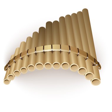 Pan flute, isolated on white. clipart