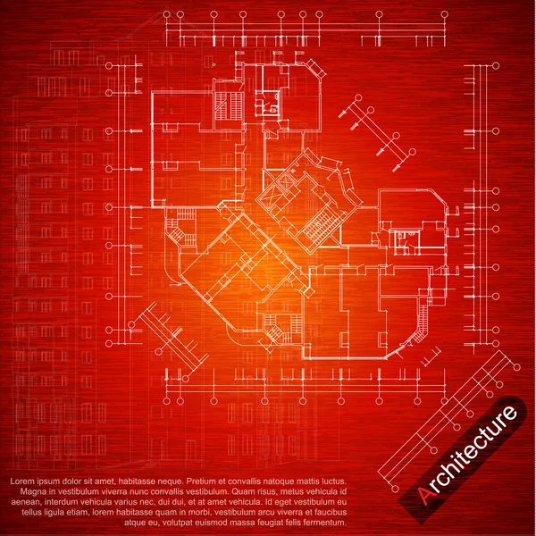 Urban Blueprint. Architectural background. Part of architectural project, architectural plan, construction plan — Stock Vector