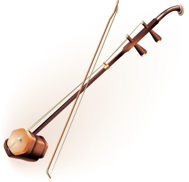 Traditional Chinese two-stringed erhu clipart
