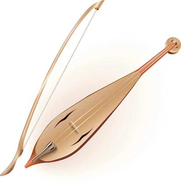 Violino tradicional de Adyghe (shichepshin ) — Vetor de Stock