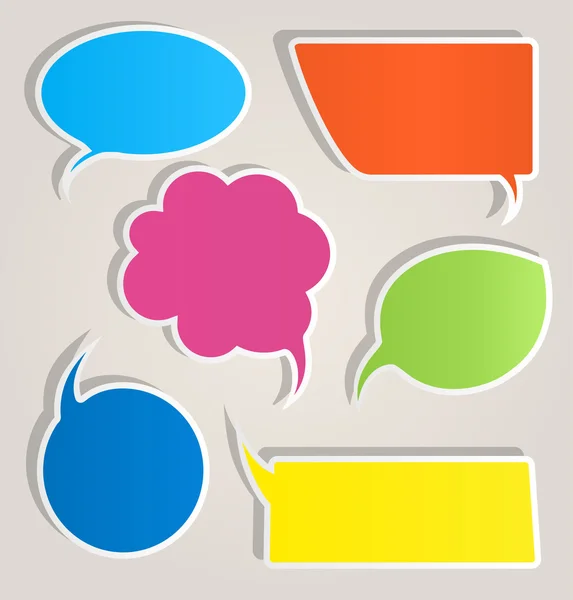 Colorful paper speech bubbles — Stock Vector