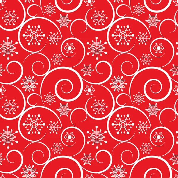 Invierno rojo navidad patrón sin costuras — Vector de stock