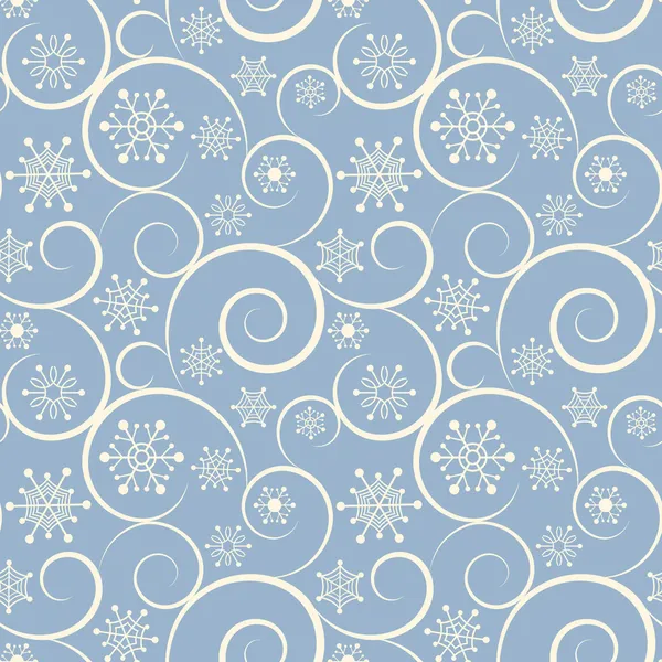 Hiver bleu fond sans couture avec flocons de neige Graphismes Vectoriels
