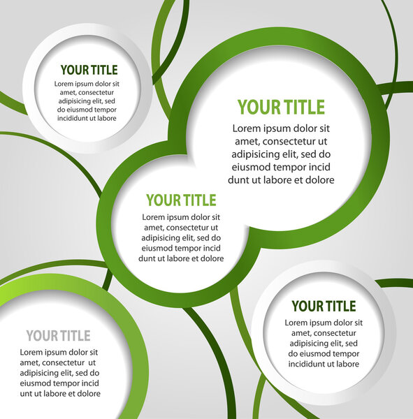 Green and white abstract banners, vector