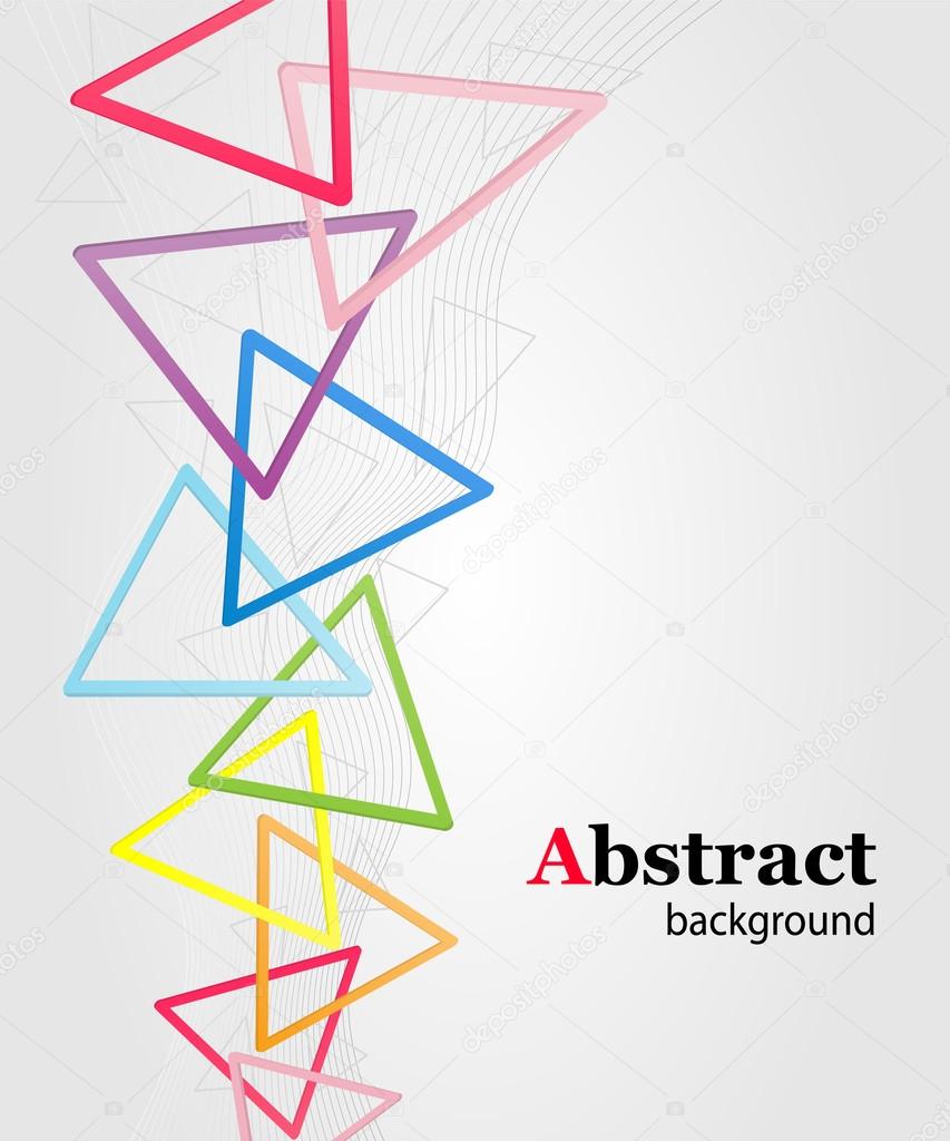 Abstract background with multi colored triangles