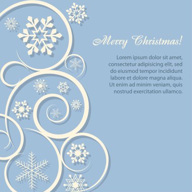 Christmas card/background with paper snowflakes clipart