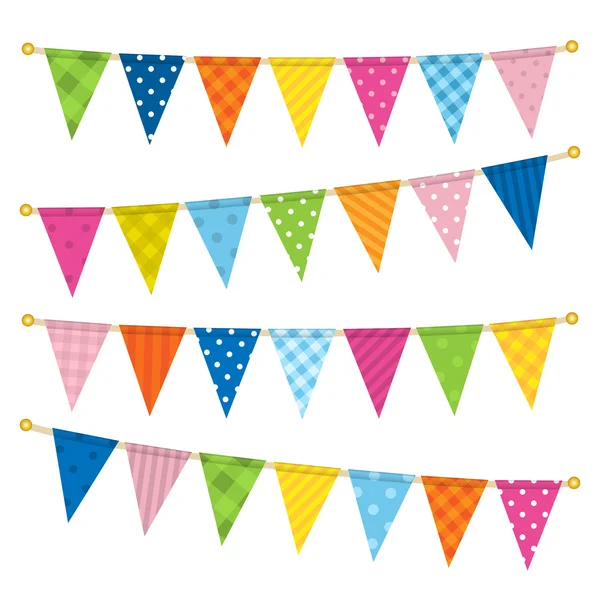 Vektor triangel bunting flaggor — Stock vektor