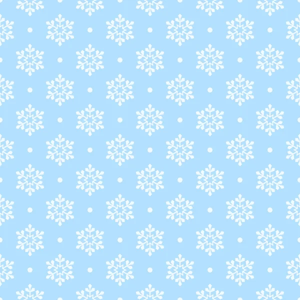 Blauwe naadloze sneeuwvlok patroon — Stockvector