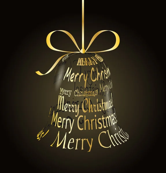 Hanging christmas bell made of "Merry christmas" — Stock Vector