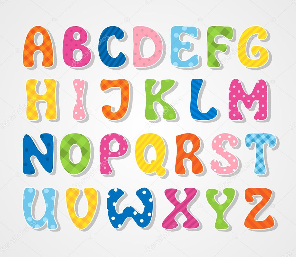 Cute textured sticker alphabet, vector illustration ⬇ Vector Image by ...