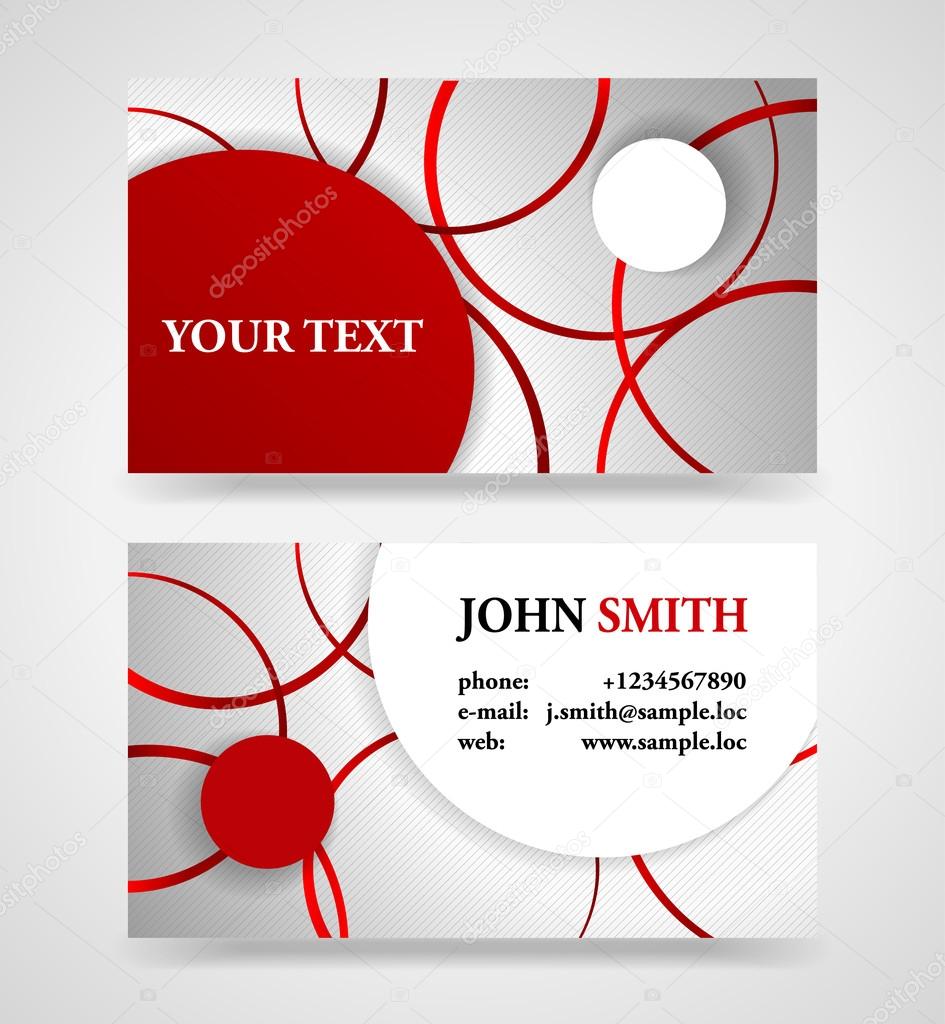 Modern red and gray modern business card template.