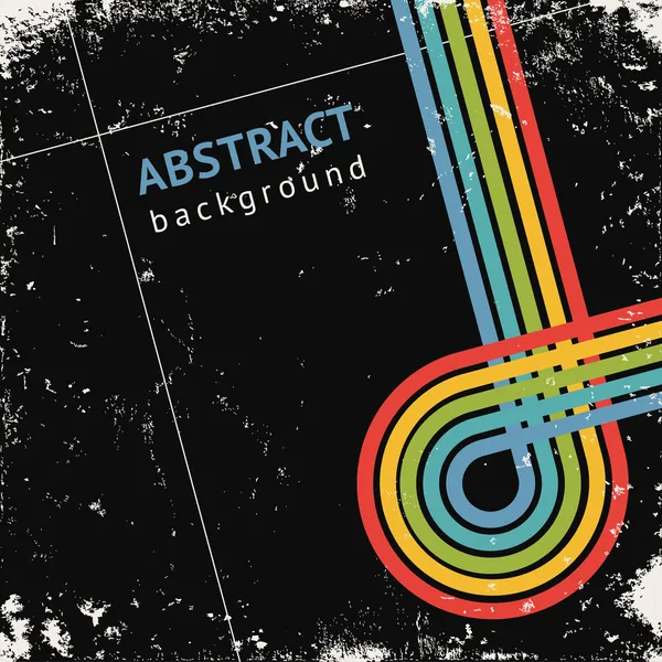 Grunge retro černé pozadí s barevné pruhy, vektorové — Stockový vektor