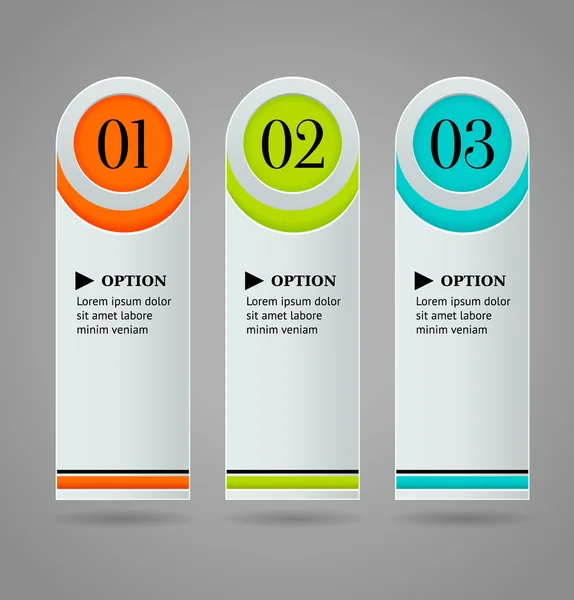 Vertical colorful options banner template. Vector illustration — Stock Vector