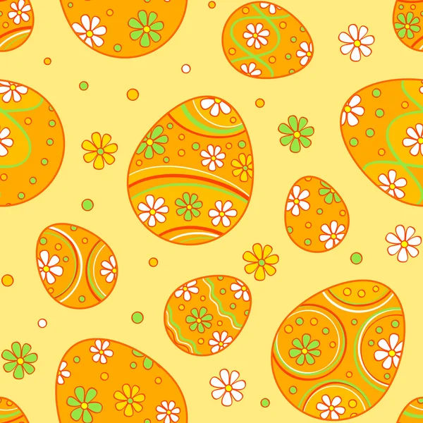 Sierlijke Pasen eieren. Oranje naadloze patroon. — Stockvector