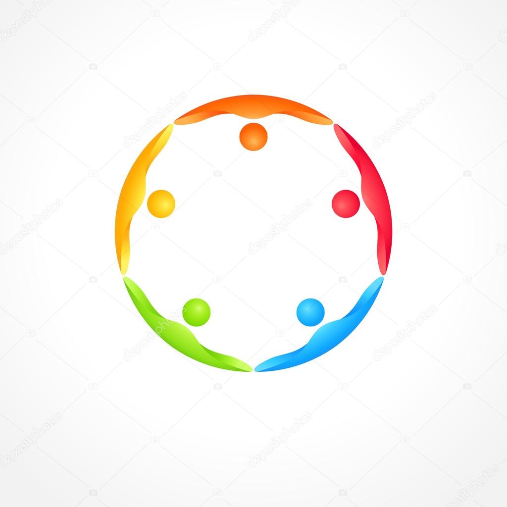 Business teamwork icon. holding hands of each other. Vector concept.