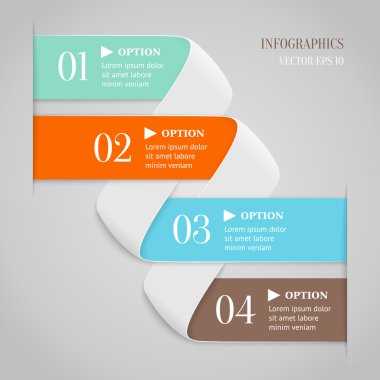 gri arka plan üzerinde numaraları ile kıvrık renkli çizgiler.