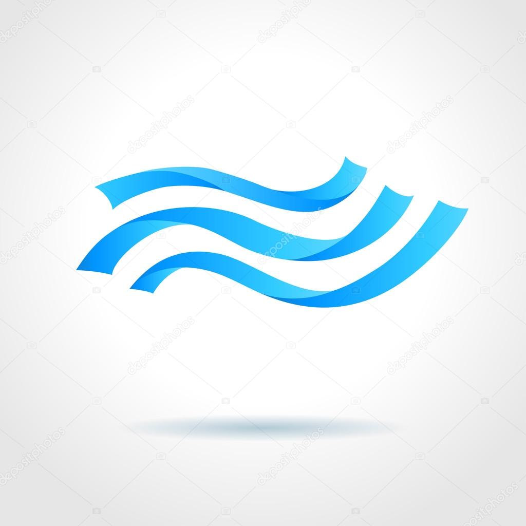 Abstract blue water wave on gray background. Vector creative concept