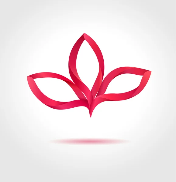 Růžový květ květ abstraktní symbol — Stockový vektor