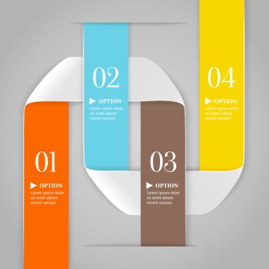 Sayılarla gri arka plan üzerinde renkli çökmekten çizgiler. trendy origami stil seçenekleri afiş. numaralandırılmış seçenekleri, web tasarım, infographics için kullanılabilir