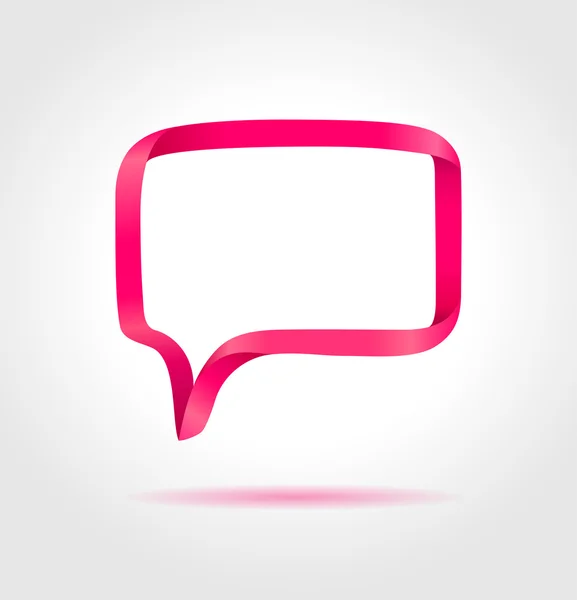 Rectangle magenta speech bubble made from bended lines with copy space. Trendy origami style — Stock Vector