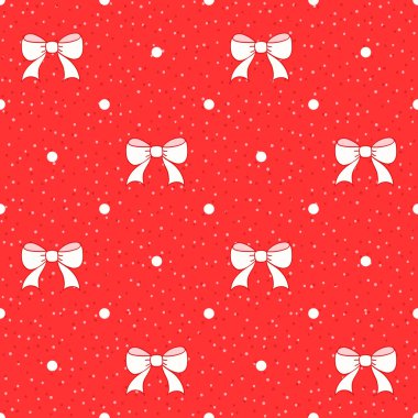 Kırmızı seamless modeli ile beyaz yay. tatil arka plan