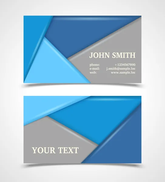 Modèle de carte de visite moderne bleu et gris . — Image vectorielle