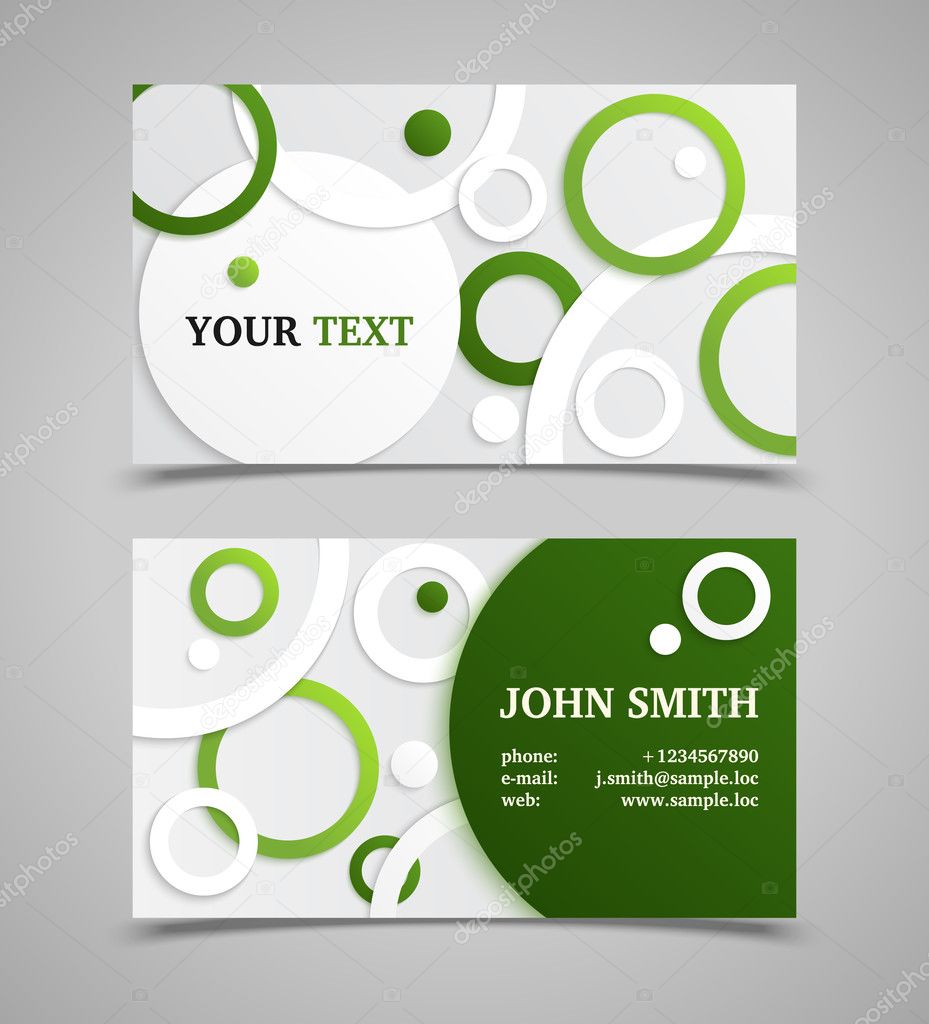 Green and gray modern business card template.