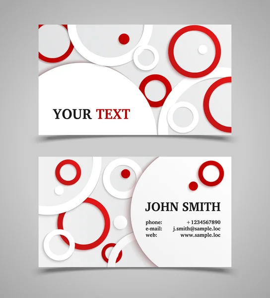 Red and gray modern business card template. — Stock Vector