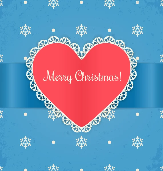 Χριστουγεννιάτικη κάρτα με καρδιά — Διανυσματικό Αρχείο