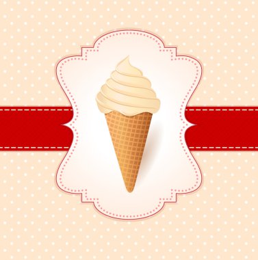 Vintage vector illustration with ice cream. clipart