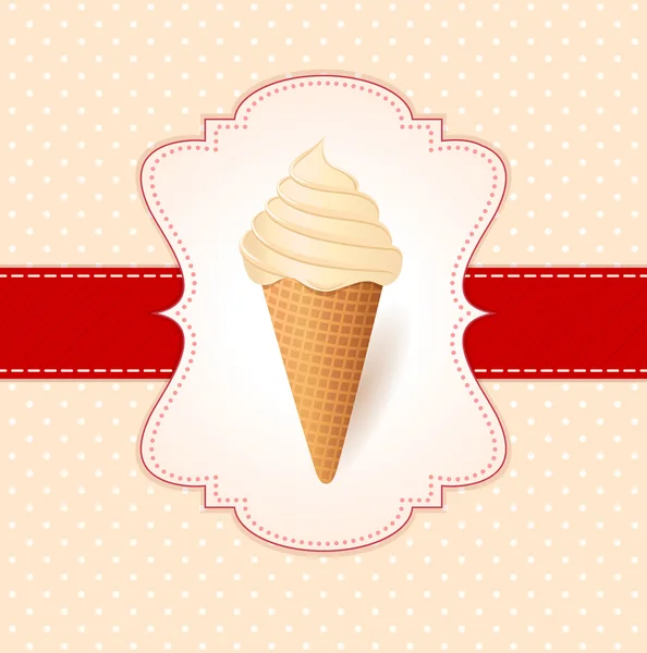 Ilustración vectorial vintage con helado . — Archivo Imágenes Vectoriales