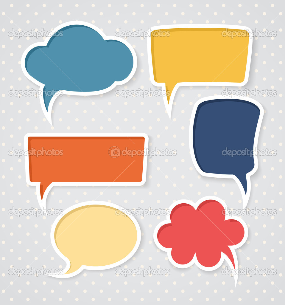 Set of colorful speech bubbles