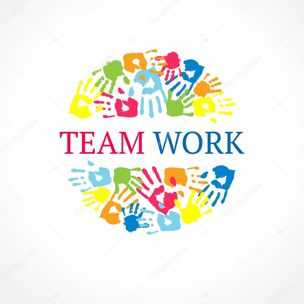 Team work symbol. Vector creative concept.