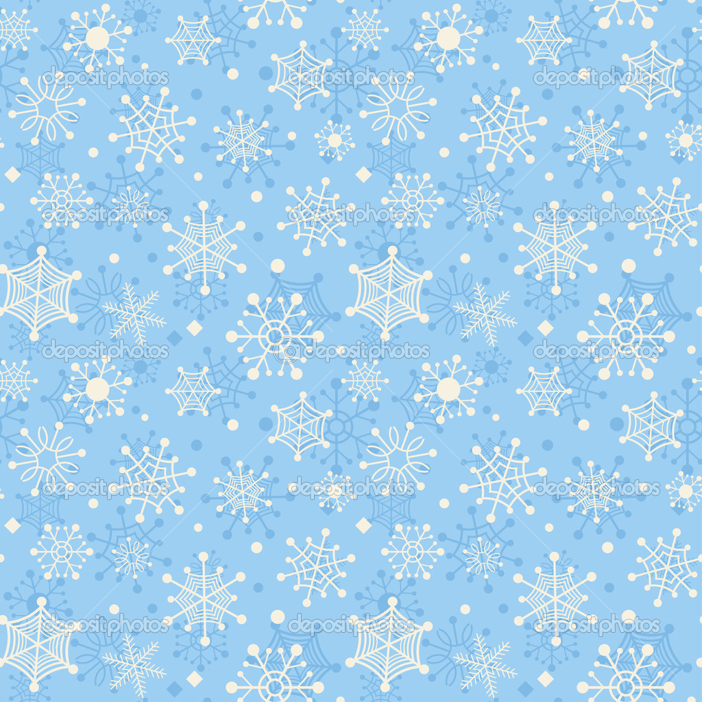 Plano de fundo sem costura inverno com flocos de neve — Vetores de