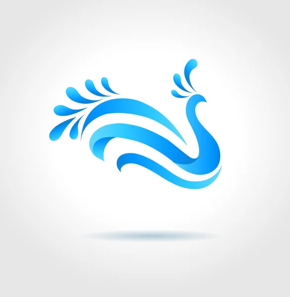 Blauer Vogel. kreatives Symbol für Glück und Erfolg — Stockvektor