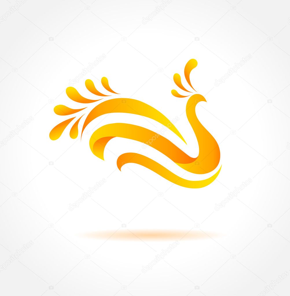 Orange bird. Creative symbol of happiness.