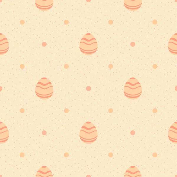 Beige polka dot pattern with ornate eggs — Stock Vector