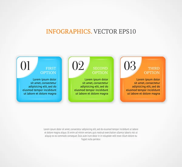 Plantilla de banners de opciones de infografía numerada . — Vector de stock