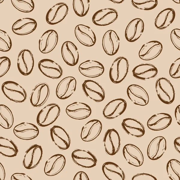 Grains de café sans couture fond grunge — Image vectorielle