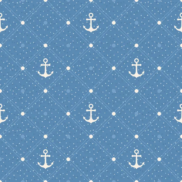 Vintage marine motif sans couture. Papier fond texturé. Polk ! — Image vectorielle