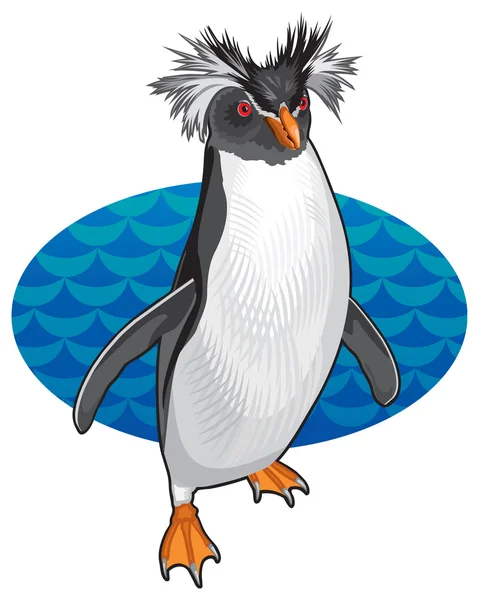 Пингвин на фоне моря — Stock vektor